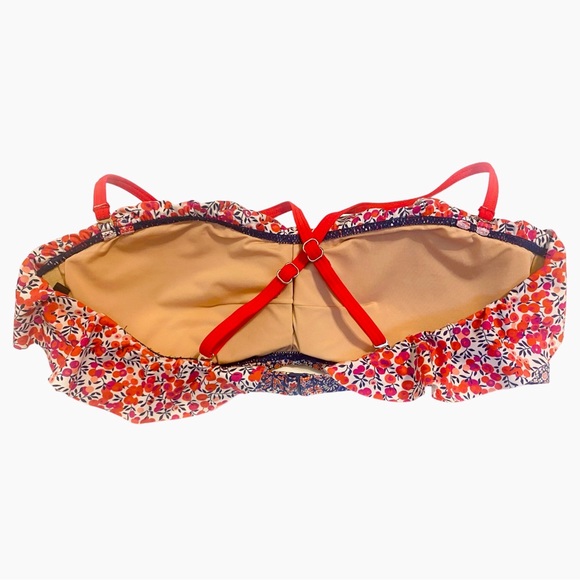 J Crew Ruffle bandeau bikini top and bottom set in Liberty® multi floral Size M - Picture 8 of 10